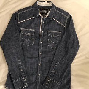 Buckle Black snap front long sleeve
